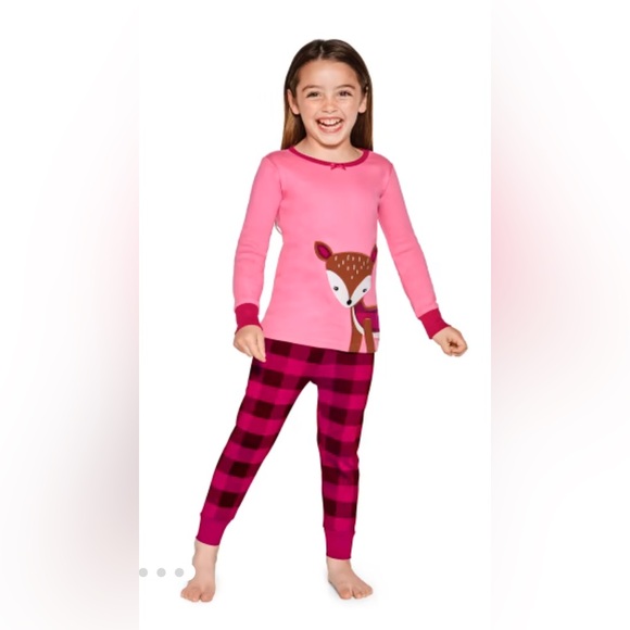 NWT Gymboree Girls Plaid Deer Cotton 2-Piece Pajamas - Sz: 5T - Picture 1 of 11